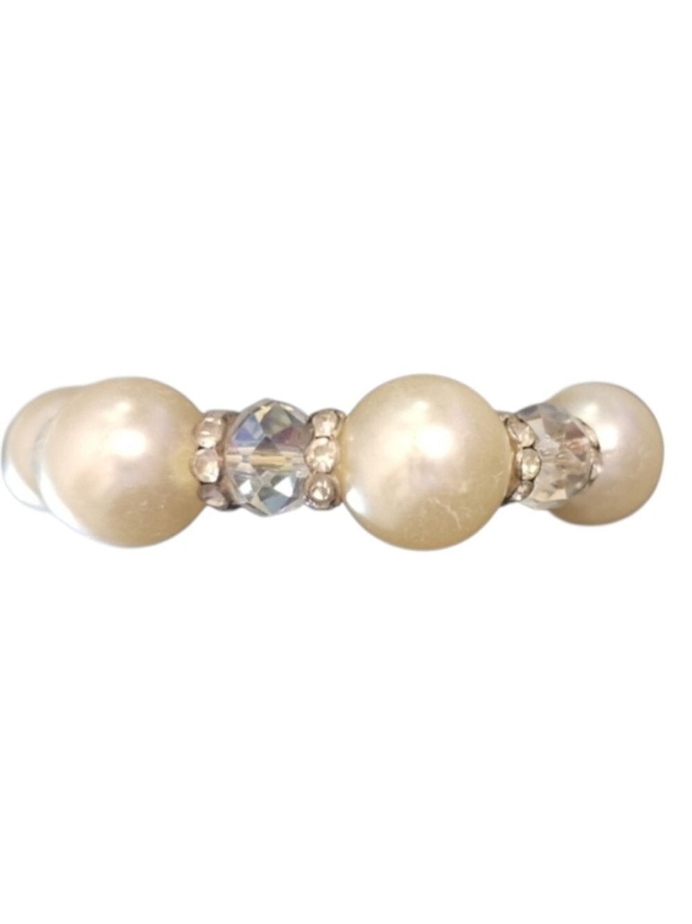 Cream Faux Pearl Iridescent Bead Bracelet